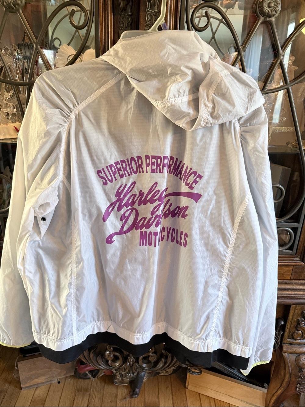 Harley-Davidson White Hooded Jacket with Purple Logo